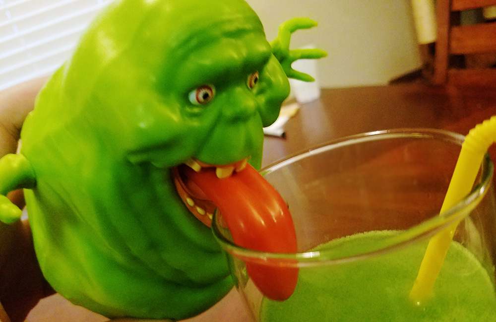 Slimer likes it but refuses to use a straw.